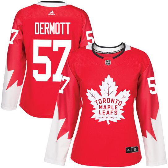 2017 NHL Toronto Maple Leafs women #57 Travis Dermott red jersey